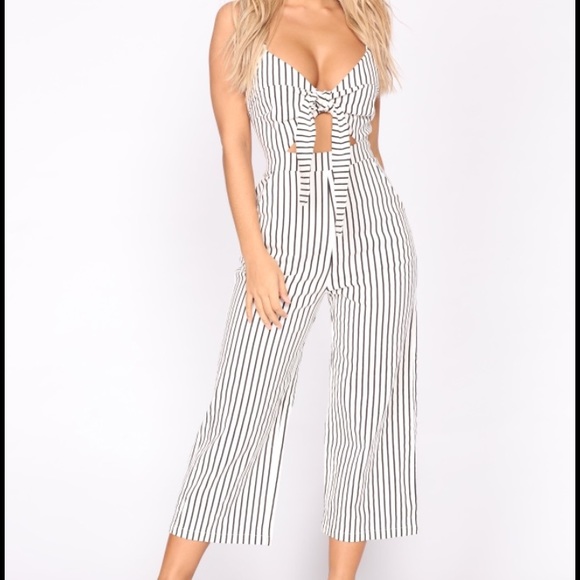Fashion Nova Pants - Stripes galore jumpsuit